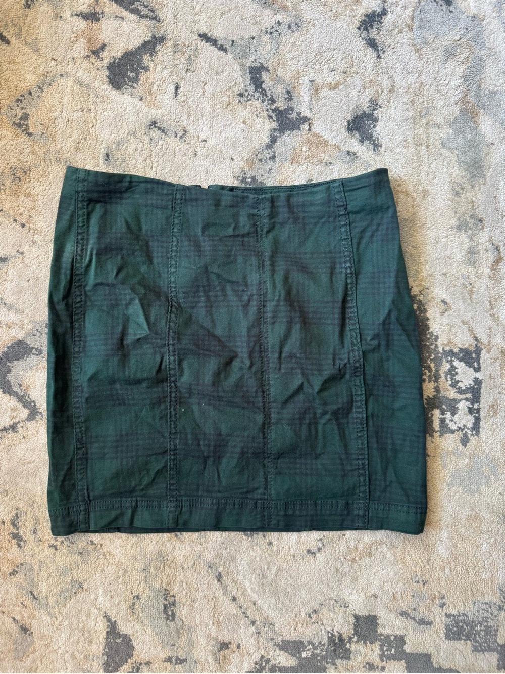 Free People Modern Femme Plaid Mini Skirt - Green & Black - Size 10